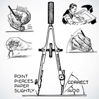  Vintage Drafting Tools clipart