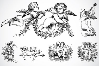 Cupid Set illustrations clipart