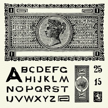  Old World Currency and Font clipart