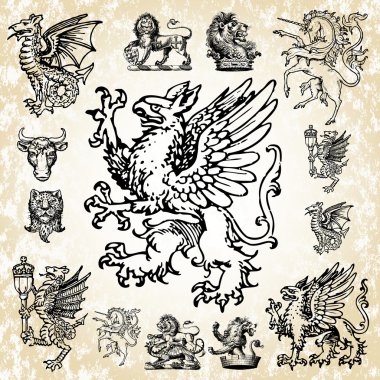 detailed mythical animals clipart