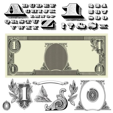  Money Ornaments and Letters clipart