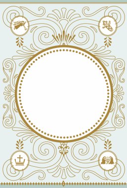 Nativity Frame and Pattern clipart