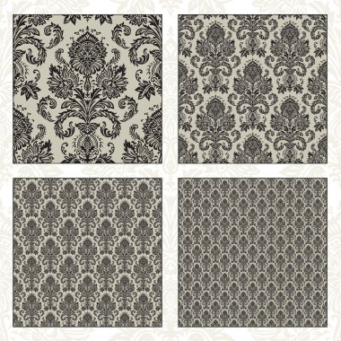  Set of Matching Damask Patterns clipart