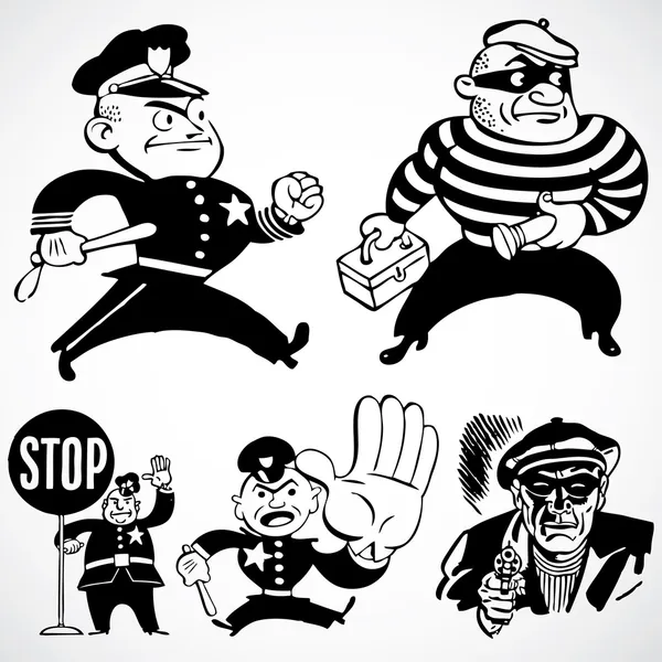 Vintage Cops e ladrões — Fotografia de Stock