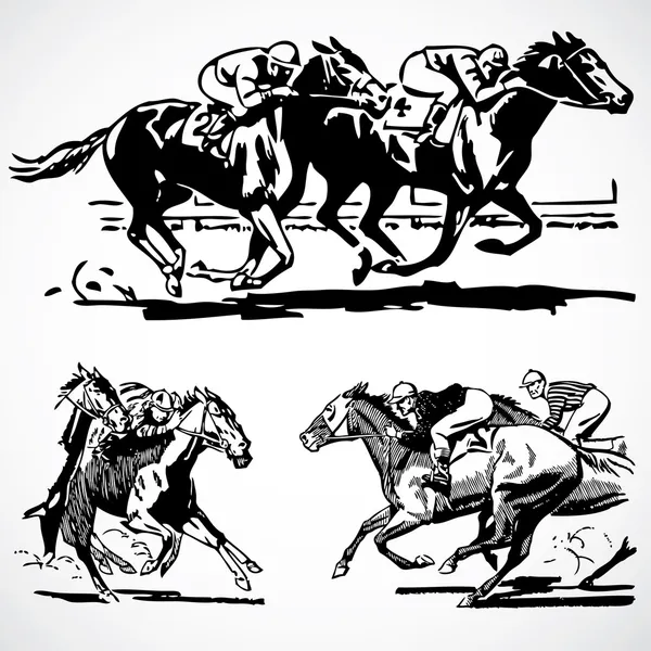 Винтажная графика скачек лошадей — стоковое фото