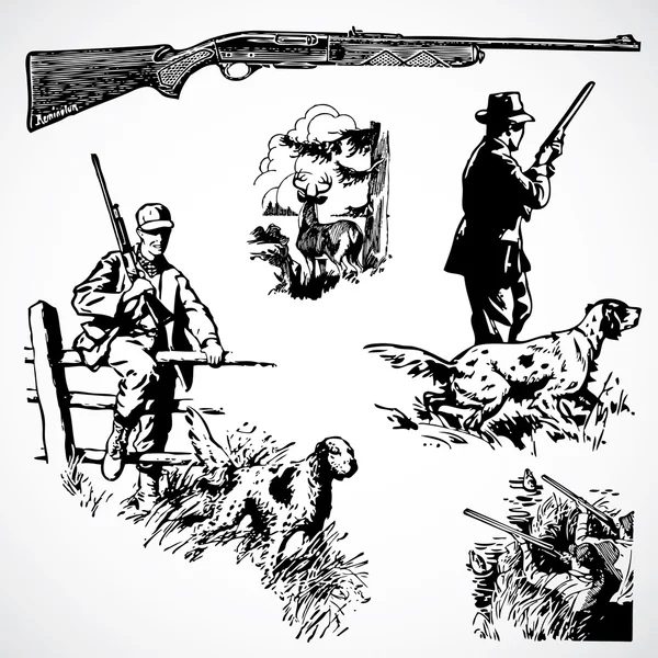 Vintage lovecké pušky a grafika — Stock fotografie
