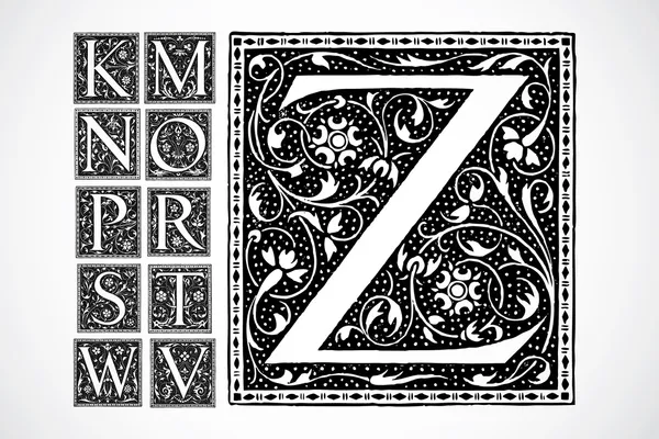 Alfabet ozdobny K-Z — Zdjęcie stockowe