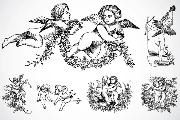 Conjunto de Cupido ilustrações — Fotografia de Stock