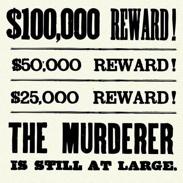Reward Poster Type — Stock Photo, Image
