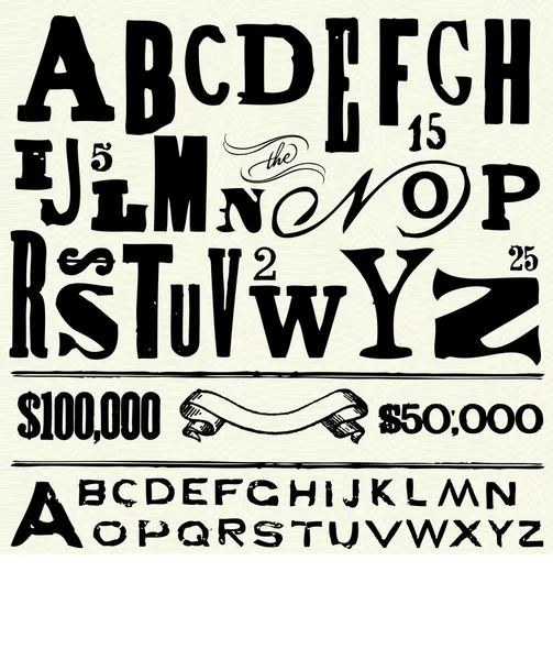 Old Type and Alphabet — Stock Photo, Image