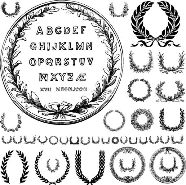 Grinaldas e letras gregas — Fotografia de Stock