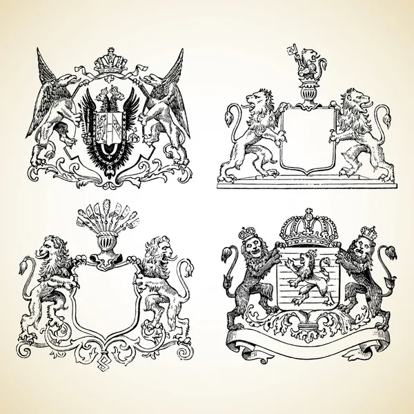 Középkori állati címerek — Stock Fotó