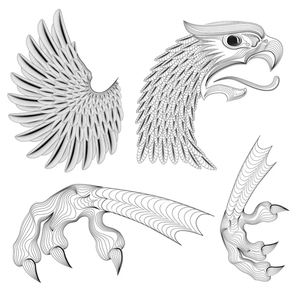 Conjunto de ornamentos de águia — Fotografia de Stock