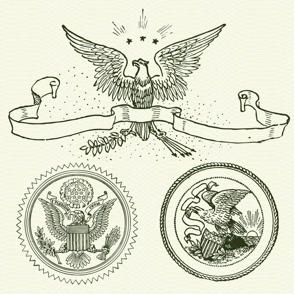 Selos de águia e fundo — Fotografia de Stock