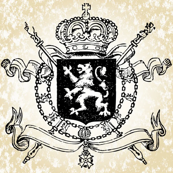 Военный львиный герб — стоковое фото