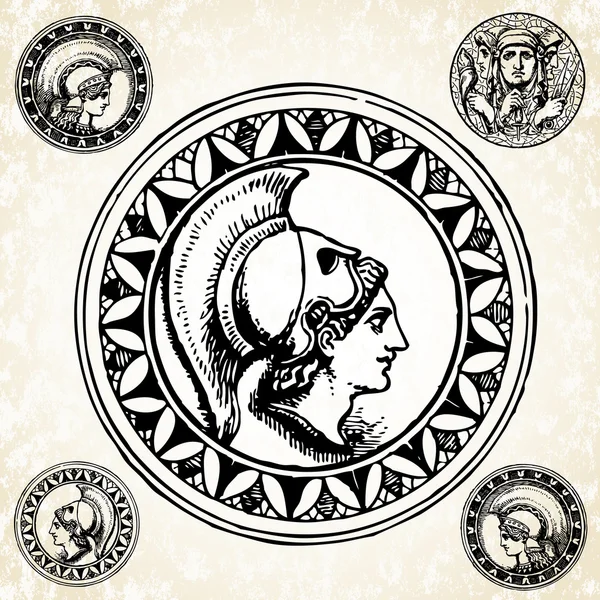 Monety rzymskie i uszczelnienia — Zdjęcie stockowe