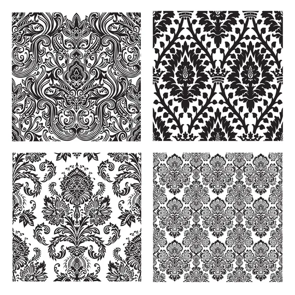 Conjunto de padrões de damasco — Fotografia de Stock