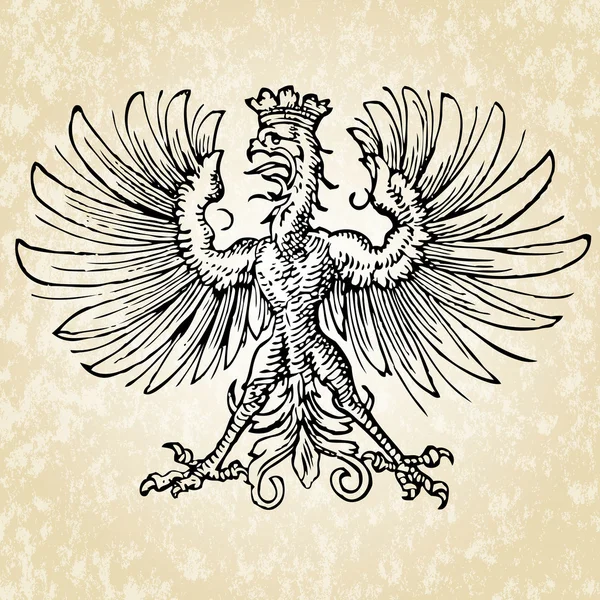 Ilustração de Águia e Coroa — Fotografia de Stock