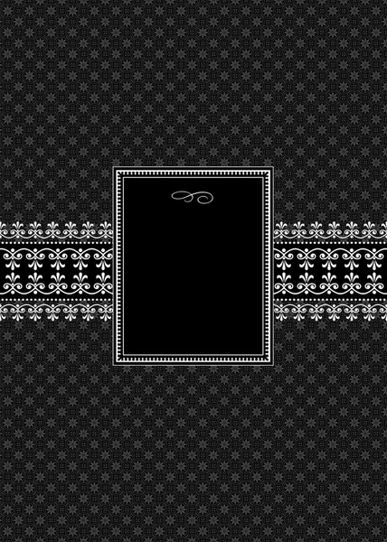 Black Decorative Frame and Pattern — Stock Photo, Image
