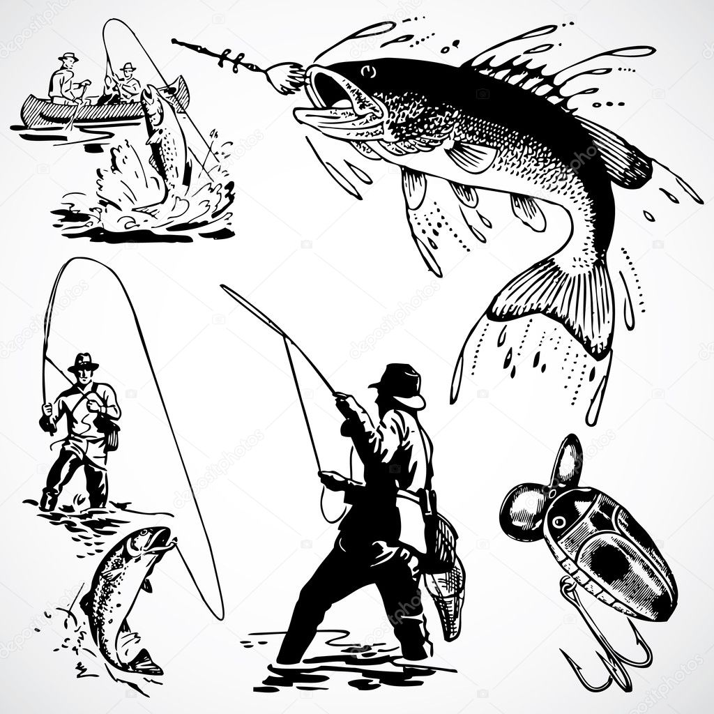 Vintage Fishing Graphics