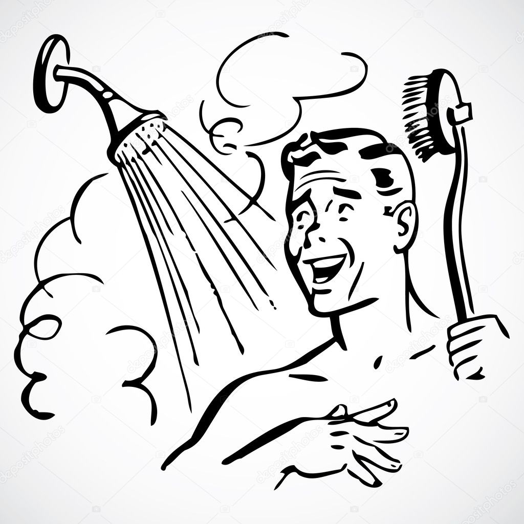 shower clipart black and white