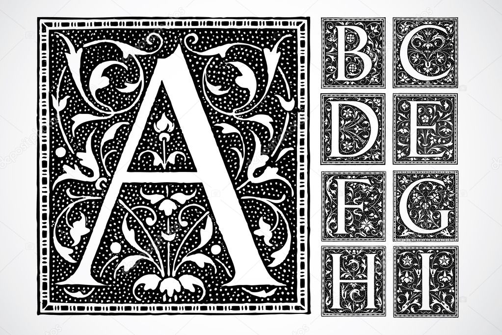  Ornate Alphabet A-I