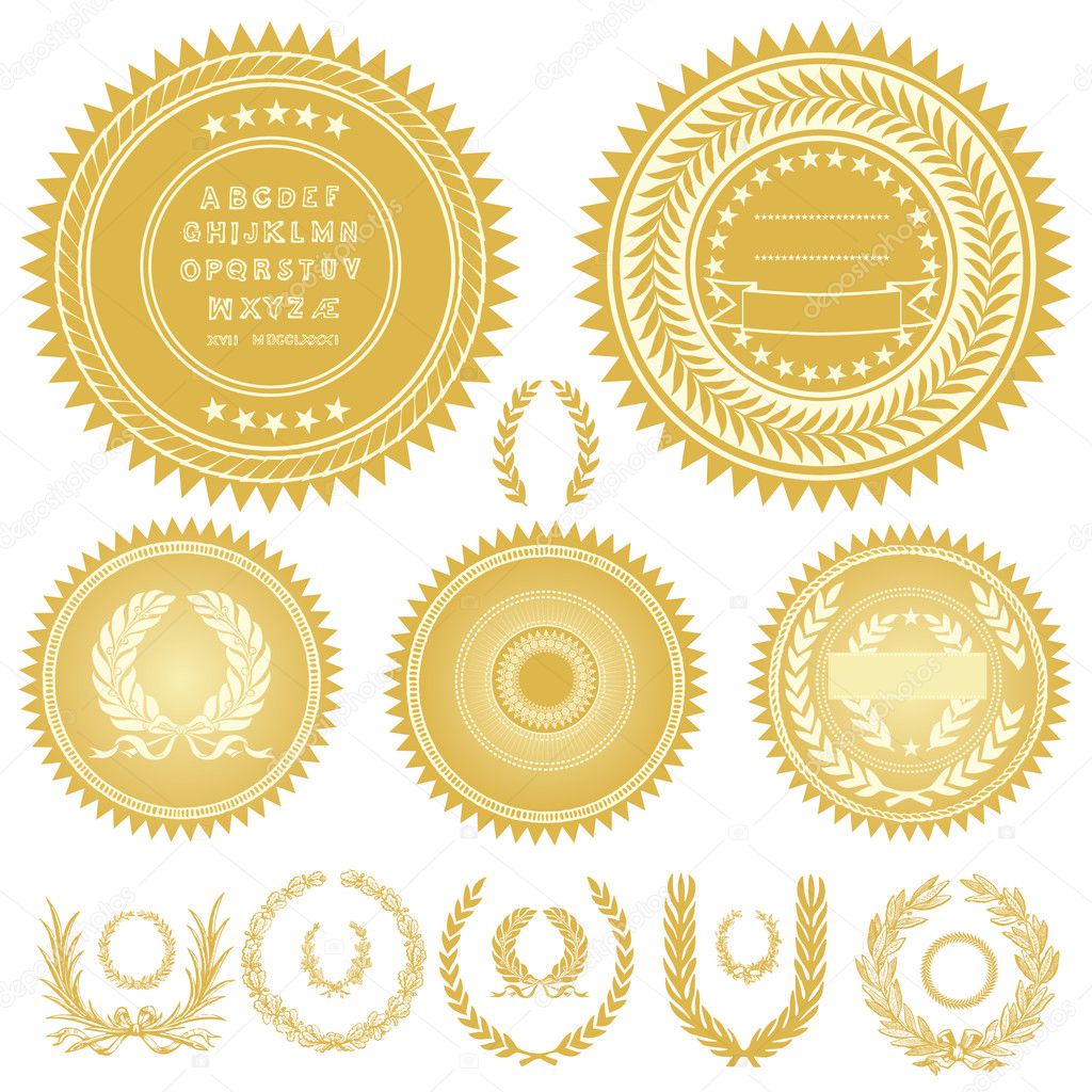  Gold Seals and Wreaths