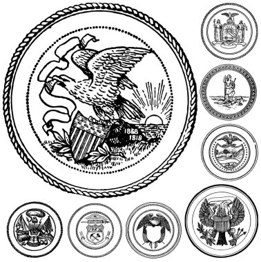 Vintage Seals Set clipart