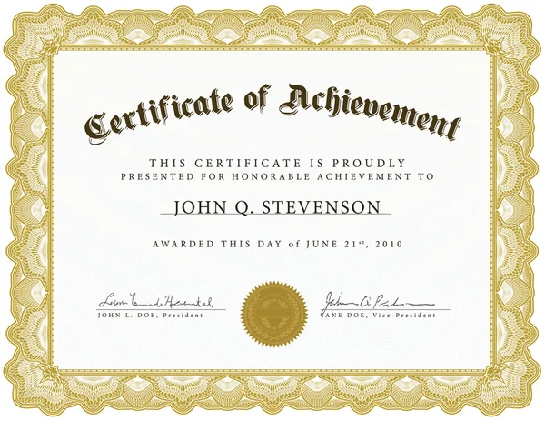 Altın yatay sertifika şablonu — Stok fotoğraf