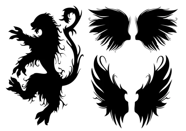 Gotische Leeuw en vleugels — Stockfoto