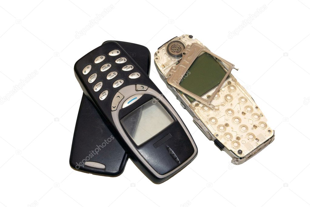 Old destroyed cell phone