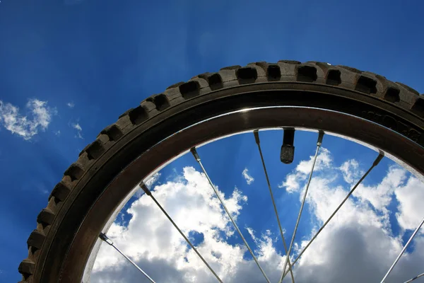 Closeup of bike wheel — Stock Photo, Image