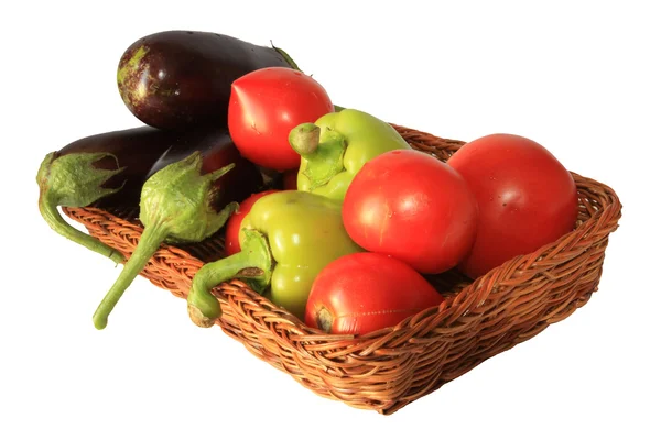 Friske grøntsager i vidjen - Stock-foto