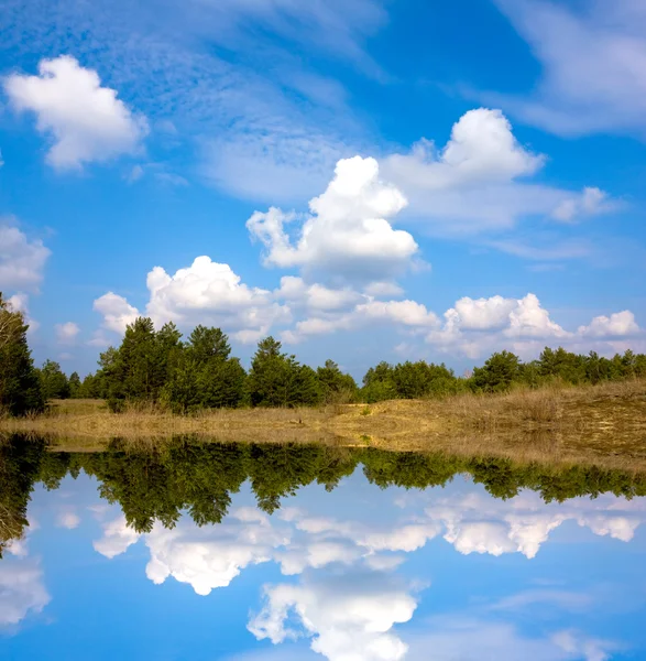 Nice landscape on lake — Stock Photo, Image