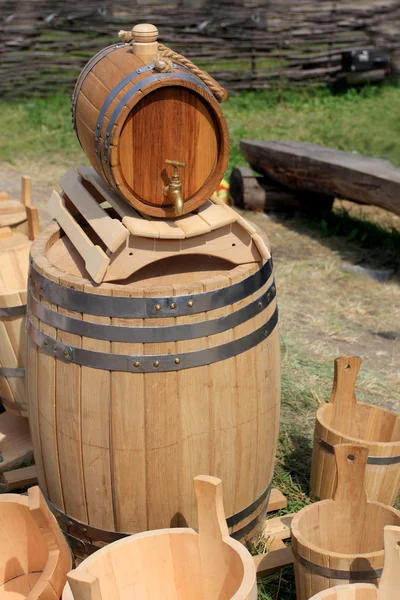 Drewniane bareles — Zdjęcie stockowe