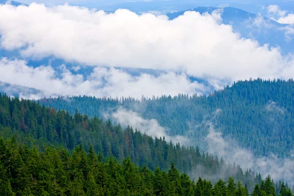 Горные риды в тумане — стоковое фото