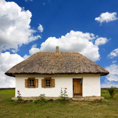 Traditional ukrainian rural house clipart