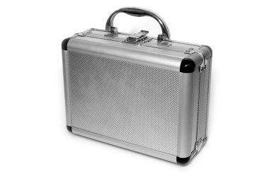 Steel case isolated on white clipart