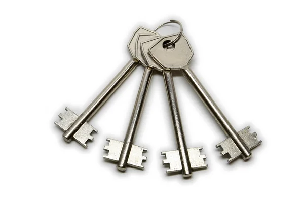 The keys - isolaed on white — Stockfoto