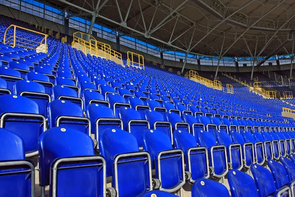 Blue seats on stadium — Stock Photo, Image