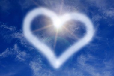 Heart sign on the sky clipart