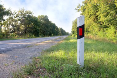 Light-reflecting column on roadside clipart