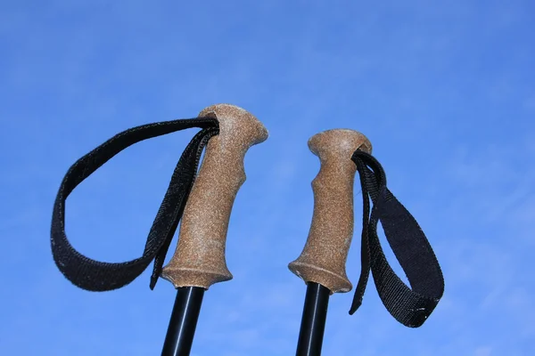 Trekking poles grips and straps — Stock Photo, Image