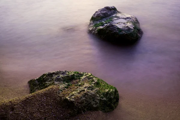 바다 해변에서 물에 돌 — 스톡 사진