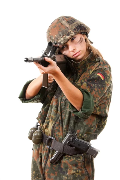 Військові жінка з метою — стокове фото