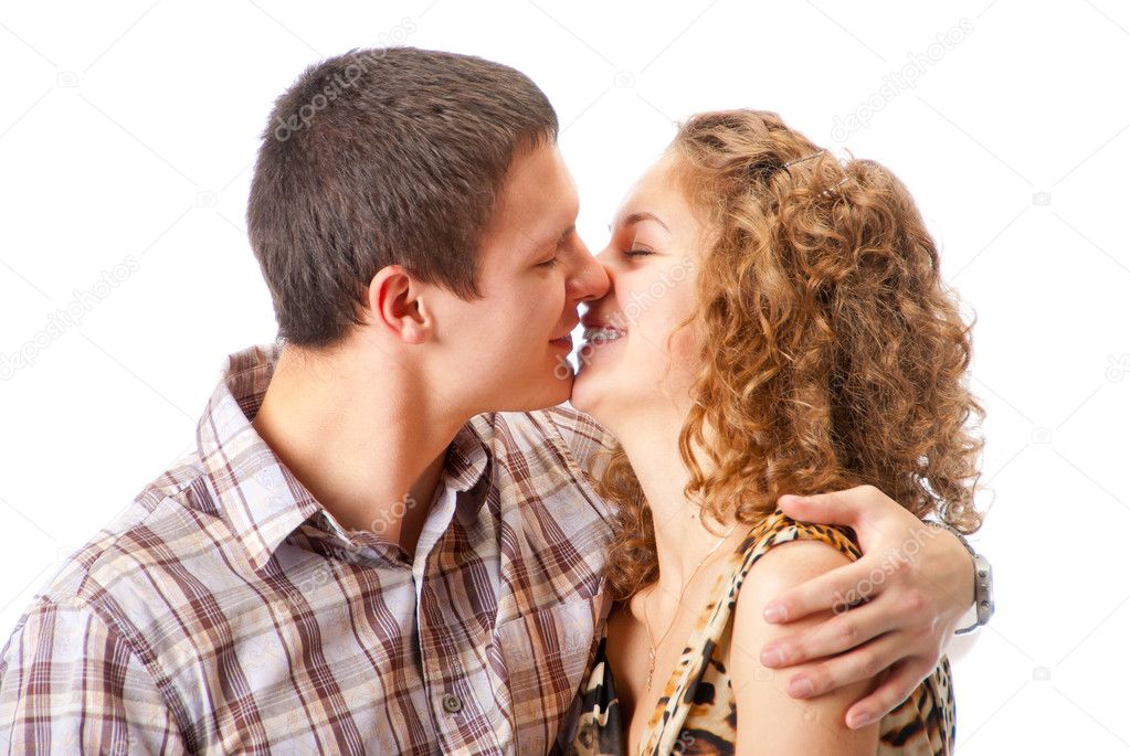 Young couple kissing