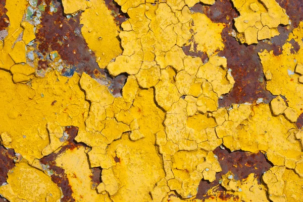 Peeling cracked rusty paint — Stock Photo, Image