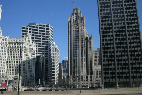 Στον ορίζοντα του Σικάγου - tribune κτίριο — Φωτογραφία Αρχείου
