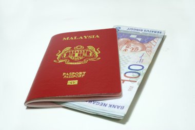 Malaysia passport and Notes clipart