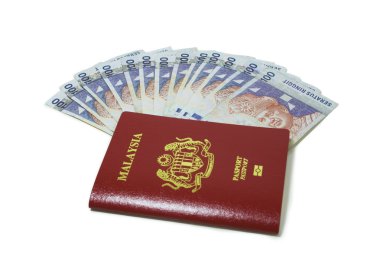 Malaysia passport and Notes clipart